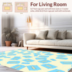 Playful Blue Bar Pattern Design Rug