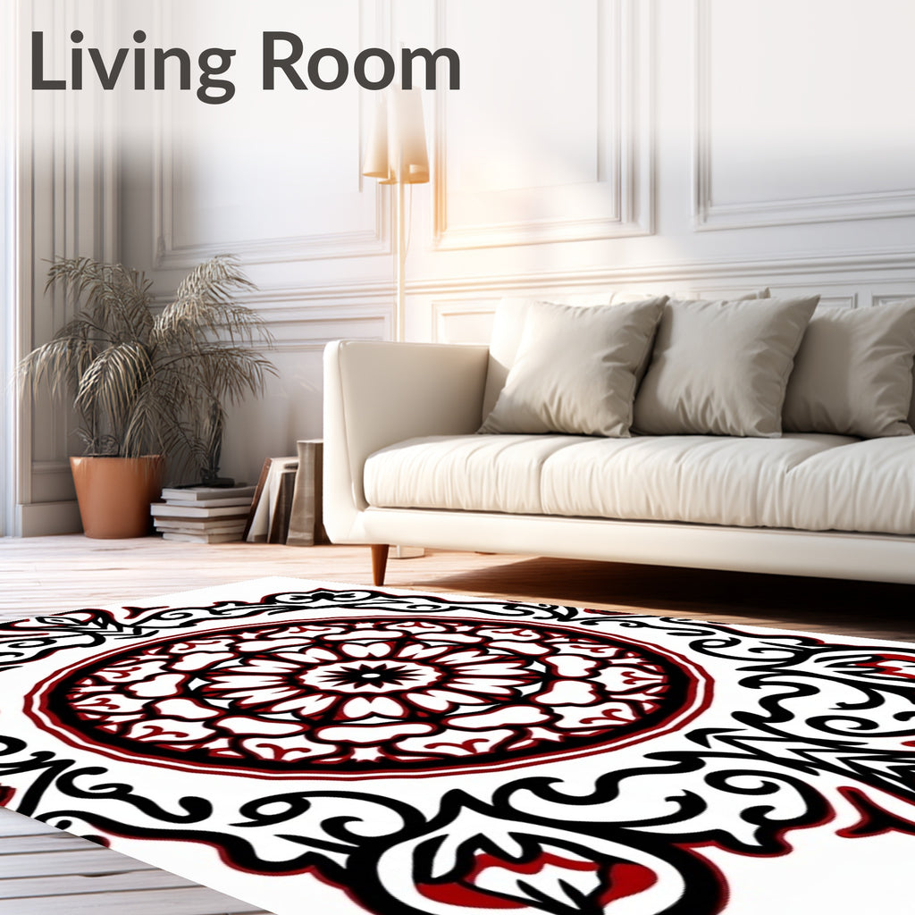 Monochromatic Ornamental Medallion Rug