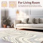 Abstract Wavy Grey Line Pattern Rug