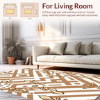 Baroque Floral Geometric Brown Pattern Rug