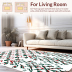 Abstract Red Green Geometric Pattern Rug