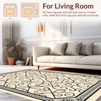 Ornate Scrollwork Floral Detail Rug