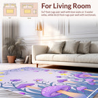 Whimsical Mushroom Star Pattern Rug