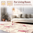 Pink Birds Perched on Branch Pattern Rug