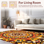 Vibrant Earth Tones Mandala Pattern Rug