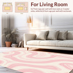 Abstract Swirl Pattern Pink Rug