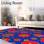 Festive Red Green Star Bauble Garland Rug