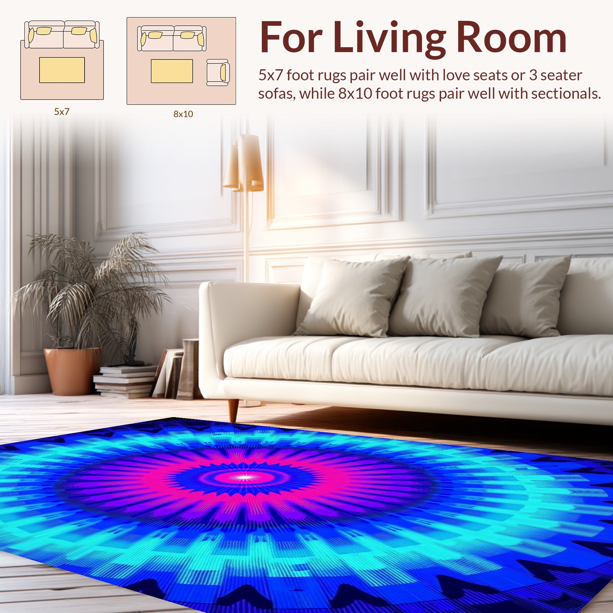 Radiant Circular Pattern With Vivid Colors Rug