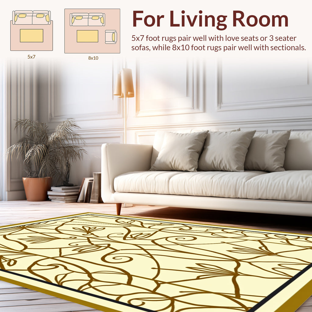 Art Nouveau Floral Vine Pattern Rug