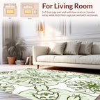 Green Floral Mandala Pattern Rug