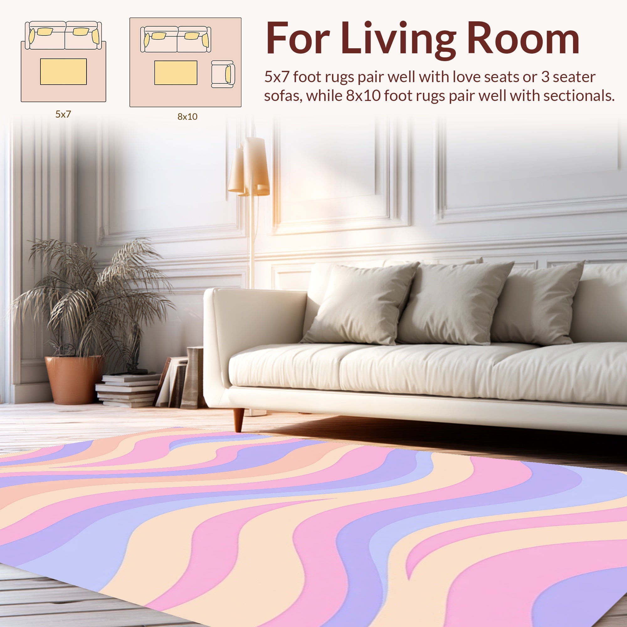Pastel Wavy Stripe Pattern Rug