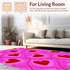 Pink Hearts Patterned Design Rug