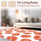 Classic Red Leaf Pattern Rug