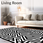 Bold Geometric Maze Pattern Rug