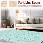 Aqua Swirl Elegant Scroll Pattern Rug