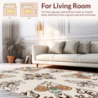 Artistic Scrollwork Floral Pattern Rug