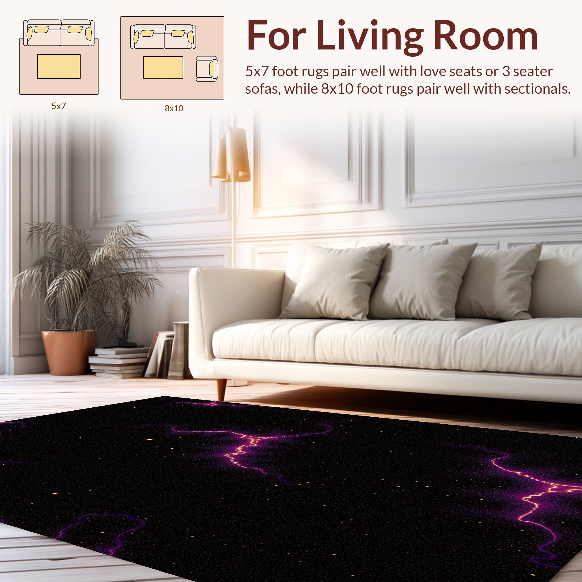 Cosmic Lightning Bolt Pattern Rug