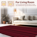 Bold Red Black Stripe Design Rug