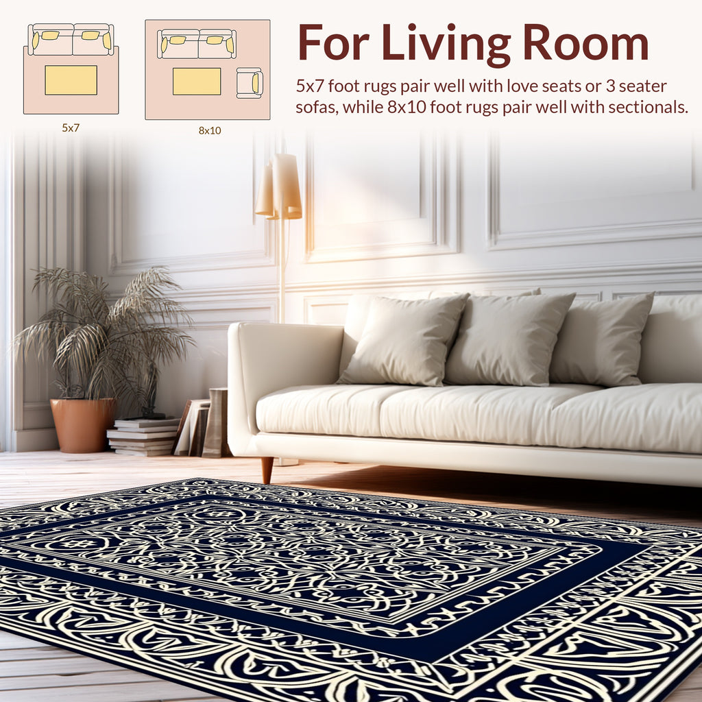 Intricate Symmetric Geometric Pattern Rug