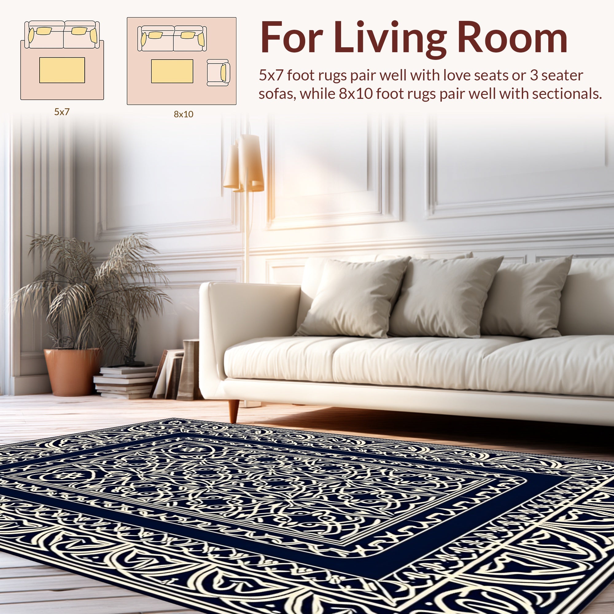 Intricate Symmetric Geometric Pattern Rug