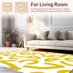Abstract Yellow Shapes Pattern Rug