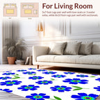 Blue Floral Pattern Fresh Design Rug