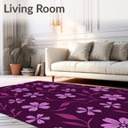 Floral Pattern In Magenta And Purple Rug