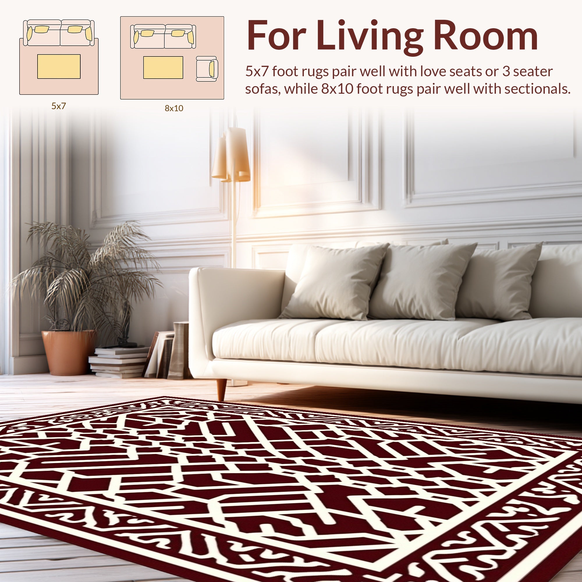 Classic Geometric Lattice Pattern Rug