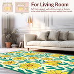 Daisy Leaf Patterned Design Rug