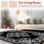 Vintage White Floral Inspired Pattern Rug