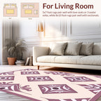Elegant Pink Diamond Motif Pattern Rug
