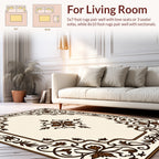 Ornate Floral Vine Accented Pattern Rug