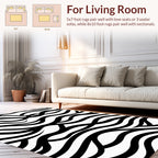 Dynamic Black Wave Pattern Rug