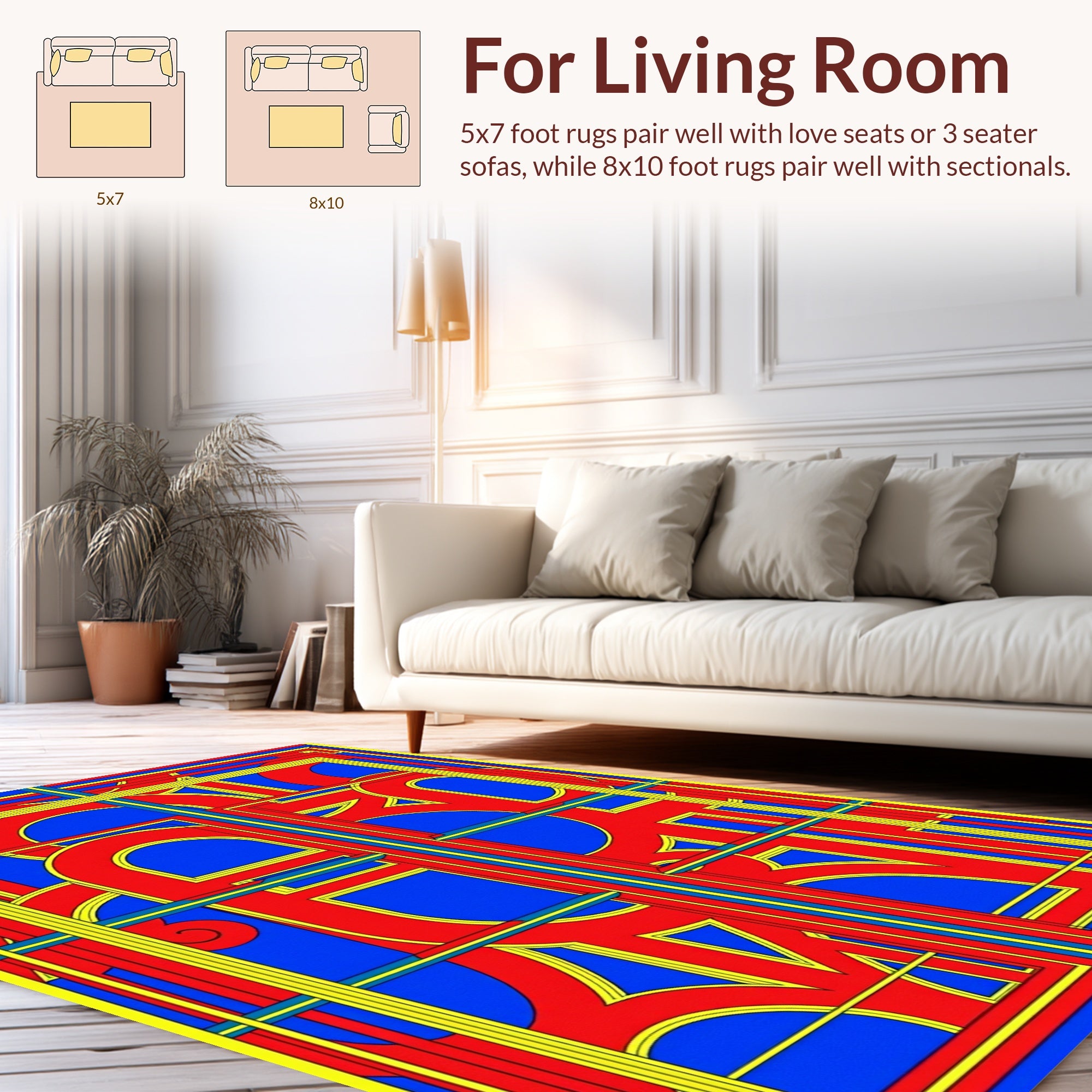Bold Blocks Geometric Pattern Rug