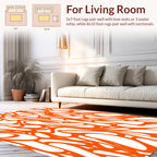 Abstract Orange Swirl Pattern Rug