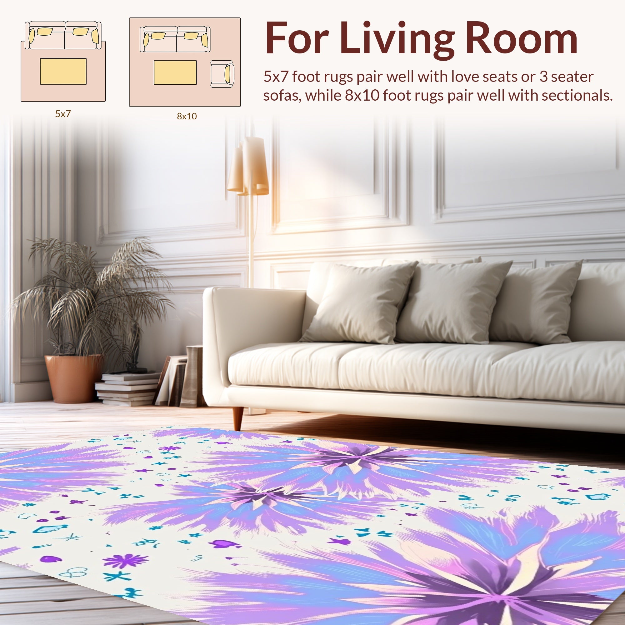 Whimsical Floral Explosion Pattern Rug