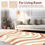 Modern Cream Terracotta Wave Pattern Rug