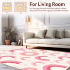 Playful Pink Rainbow Patterned Rug