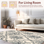 Timeless Grey Floral Damask Pattern Rug