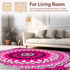 Bold Pink Mandala Pattern Design Rug