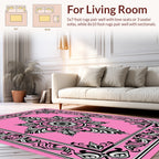 Baroque floral pink decorative Rug