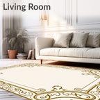 Ornate Scrollwork Border Design Rug