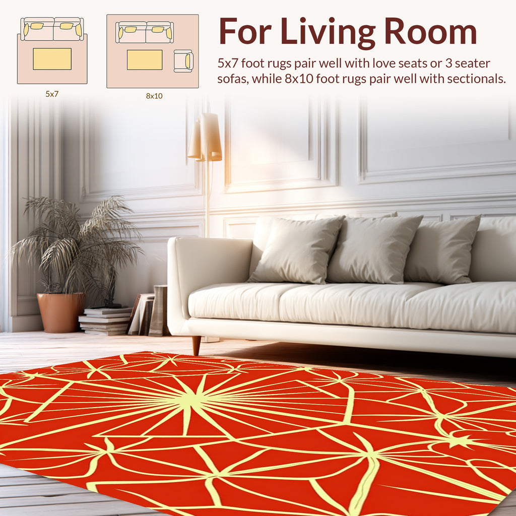 Radiant Starburst And Petal Pattern Rug