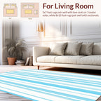 Sky Blue White Stripe Pattern Rug