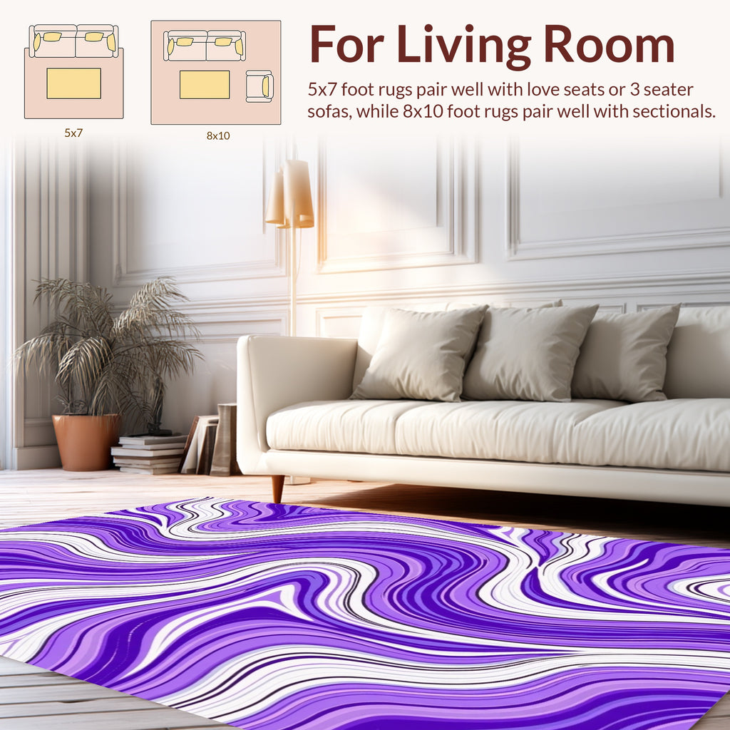 Purple Swirl Fluid Abstract Rug