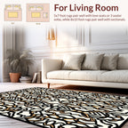 Classic Black Gold Abstract Pattern Rug