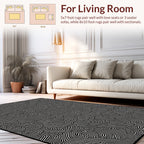 Black White Abstract Line Design Rug