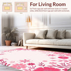Pink Floral Border Design Rug