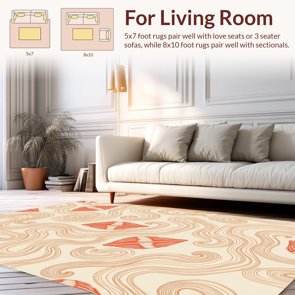 Vivid Cocoon Swirl Abstract Design Rug