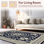 Elaborate Floral Dark Background Design Rug